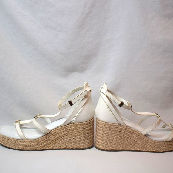 New Franco Sarto Pana Espadrille Wedge Sandals White Size 8.5M No Tags No Box - Picture 4 of 8